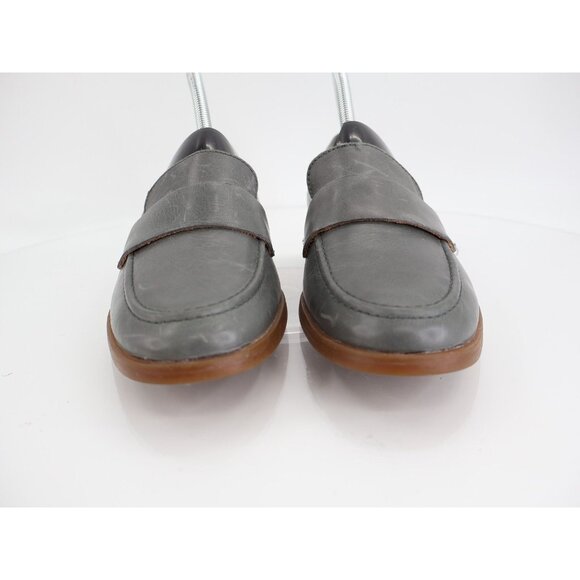 Born Langley Penny Loafers Womens 8 Blue Gray Leather Slip On Block Heel - Picture 2 of 12